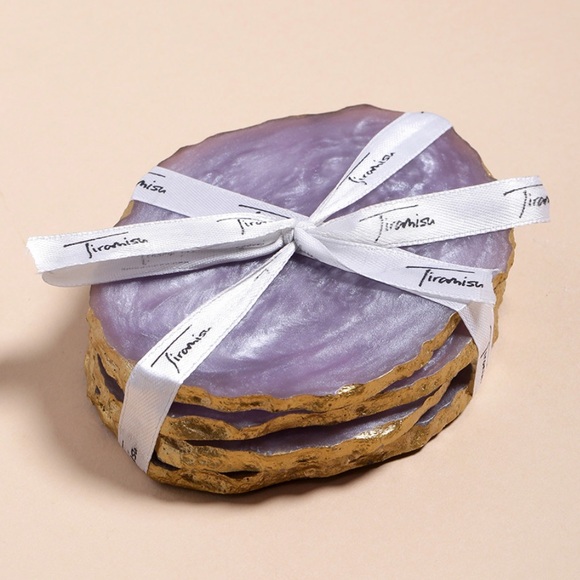 Purple Resin Coaster - Set of 4 - Picture 2 of 9